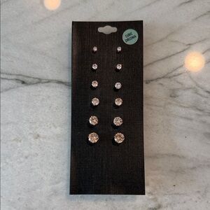 Rose Gold Cubic Zirconia Stud Earring Set (Swarovski elements)